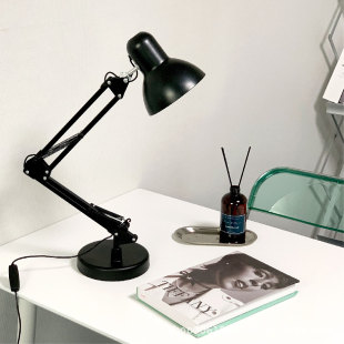 American metal folding desk lamp working long arm telescopic led eye protection lamp student desk clip bedside reading lamp