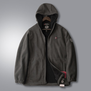 Norway fleece-lined Thickened Warm Fleece Coat Double-Layer Cotton Coat Thick Jacket Coat Cold-Resistant Hooded Multi-Pocket Large Size