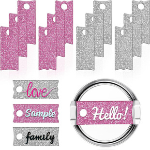 Cross-border Blank Unfinished Glitter Acrylic Nameplate Pieces DIY Stanley Cup Ice Bully Cup Business Card Decoration Accessories