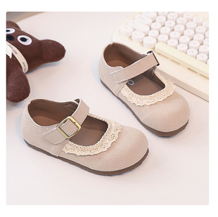 Girls Leather Shoes 2025 Spring and Autumn New Children's Shoes Girls Princess Shoes Soft Sole Non-Slip Baby Shoes Beans Shoes