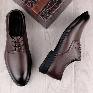 Business Casual Leather Shoes Men's Shoes Four Seasons Shoes Professional Work Shoes Simple Head Layer Cowhide Dresses Wedding Shoes Leather Shoes Men