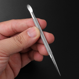Nail art stainless steel inclined plane steel push orange stick double head nail removal planing nail removal device point drill point flower needle inclined plane dead skin push