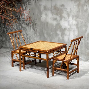 Ming-style Small Chair丨handmade Original Bamboo and Bamboo Backrest Chair Back Stool Small Tea Chair Childhood Chair