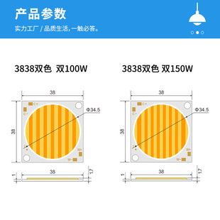 Cob3835 Dual Color Temperature 300W High Power Integrated Lamp Bead Ra98 High Cri 3838 Stripes Photography Light Source