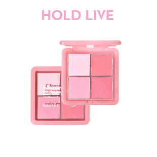 HOLD LIVE Powder Mist Четырехцветная палитра румян Румяна Фиолетовый Осветляет кожу Матовые четырехцветные румяна для контуринга HL707
