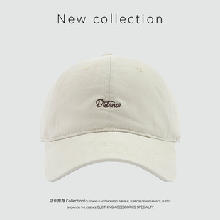 Spring Korean-style Joker Lianbi English Embroidery Big Head Circumference Face Small Cap Outdoor Sunshade Casual Baseball Cap