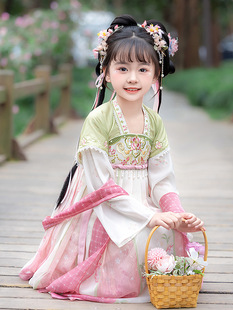 Girls' Hanfu Pink Princess Skirt Spring and Summer 2025 New New Chinese Style Children's National Style Super Fairy Skirt Children's Ancient Clothes