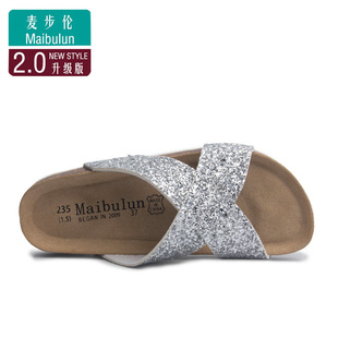 Buckle flat platform cork slippers summer men's and women's same beach outdoor comfortable cross casual shoes