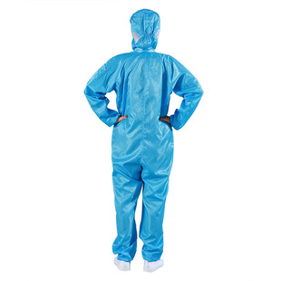 Anti-static Purified Clothing Striped Grid Hooded One-piece Dust-free Clothing Work Clothes Anti-static One-piece Clothing
