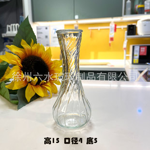 Transparent Decorative Small Vase ins Style Home Decoration Madrid Living Room Coffee Table Flower Vase French Embossed
