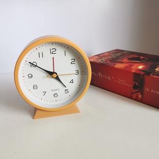 Quiet quartz clock metal clock with alarm clock with night light big head pointer early education alarm clock student bed clock