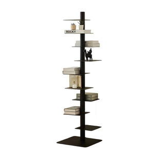 Wrought Iron Bookshelf Simple Creative Multi-Layer Combination Rotatable Storage Rack Living Room Corner Extremely Narrow Display Rack