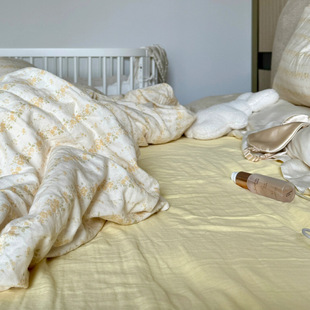 Factory Direct Delivery Class a Pure Cotton Double-Layer Gauze Four-Piece Set Pure Cotton Gauze Student Dormitory Three-Piece Set Small Fresh Style for Sleeping Naked