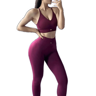 Q3Y [7439 People Collected] European and American High-Waist Sweat-Absorbent Fitness Wear Suspender Yoga Suit Beautiful Back V Neck Bra Sports