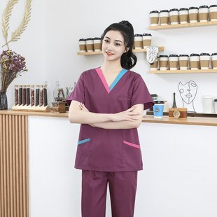 stretch cotton hand washing clothing split suit men's and women's long and short sleeve hand brushing clothing polyester cotton doctor hand brushing clothing surgical overalls