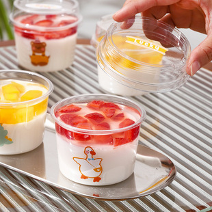 Coconut milk frozen box dessert double skin milk pudding wood bran packaging ice cream box mousse cup cake yogurt jar