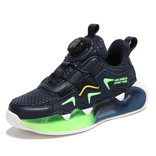 abc children's shoes children's sports shoes primary school students running shoes 2024 summer breathable boys rotating button shoes women
