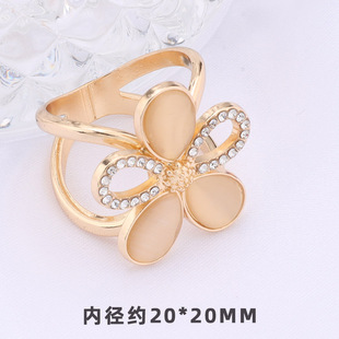 Cross-border Simple Fashion Silk Towel Buckle Coat Windbreaker Belt Fixed Buckle Multifunctional Pearl Rhinestone Knot Buckle