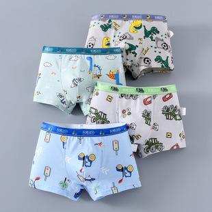 Cartoon children's underwear boys' cotton antibacterial boxer shorts boxer cotton shorts small middle children astronaut boys