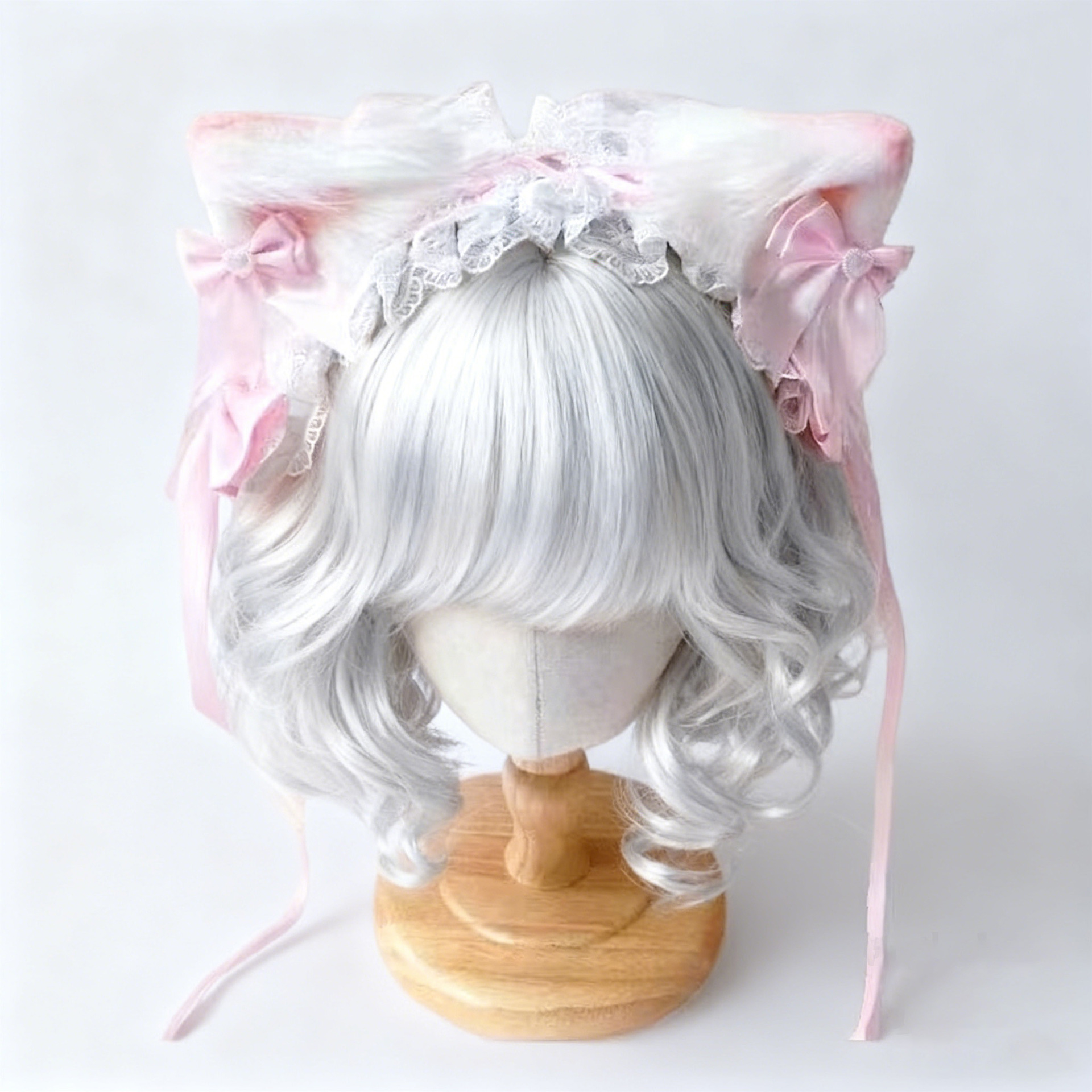 Sweet Lolita Cat Ear Hairband Bow Hairpin Kc Hair Hoop Animal Ear Lo Girl Headdress Lolita Ear Hairpin