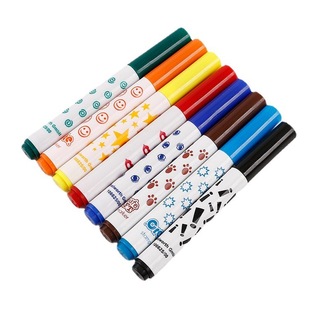 Factory creative cartoon pattern 8 color seal watercolor pen children's graffiti painting seal pattern