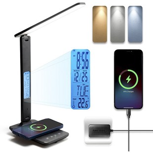LED folding business Amazon eye protection desktop wireless charging desk lamp night light cross-border 10W wireless charging desk lamp