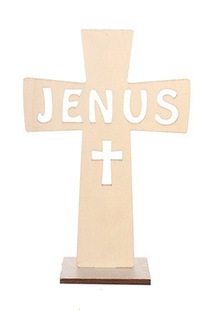 Cross-border New Wooden Cross Craft Ornaments DIY Small Baptism Table Home Decoration