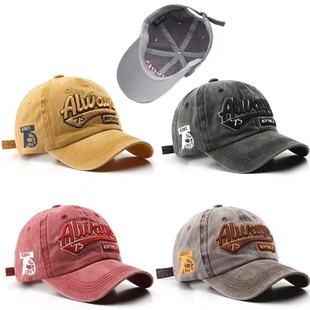 AliExpress Washed Old Letter Embroidered Cap Trendy Brand Men's Outdoor Sunscreen Baseball Cap Women's Cotton