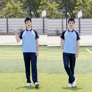 Kindergarten garden clothes summer school uniform for primary and secondary school students summer sports suit summer short-sleeved children's class clothes two-piece suit