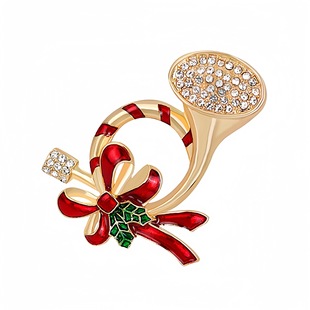 2024 new European and American Christmas brooch Christmas tree elk gloves Garland Bell crutch cross-border foreign trade chest ornaments