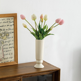 Shu men Nordic simple modern cream ceramic vase decoration dried flower living room hydroponic dining table flower arrangement decoration