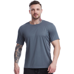 Loose plus size sports clothing men's mesh breathable short-sleeved T-shirt outdoor training waterfall sweat running basketball clothes summer