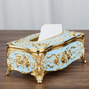 Paper Box European Retro Fashion Coffee Table Storage Box Tissue Box Home High-end Napkin Paper Box Home Creative