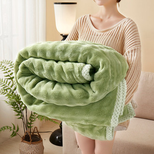 High Weight Bubble Rabbit Plush Flannel Blanket Air Conditioning Sofa Knee Blanket Gift Small Blanket Coral Velvet Cross-border