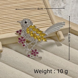 Korean new alloy inlaid zircon color corsage smart bird brooch women temperament brooch pin in stock wholesale