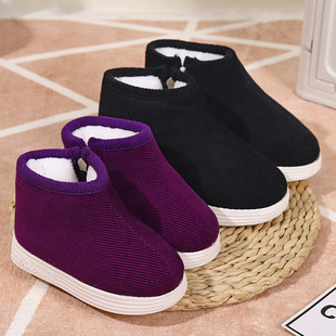 New children's cotton shoes winter thickened fleece-lined old Beijing warm wear-resistant non-slip children's snow boots
