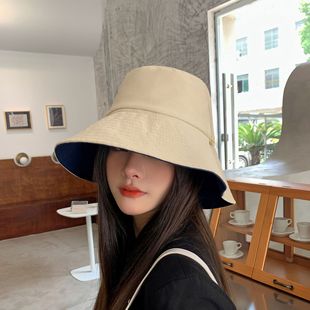 Double-sided fisherman hat custom logo large brim sun hat foldable summer travel holiday sun hat custom