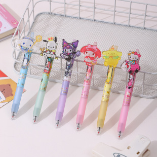 Cartoon Happy Family Press Pen Girls High Color Value Gel Pen Cute Style Gift Pen ST Quick-dry Sign Pen