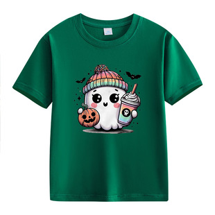 Children's Clothing Parent-Child Class Clothing Clothing Summer Solid Color Cute Graphic Printing Cotton Short-Sleeved T-Shirt Fixed Printing logo
