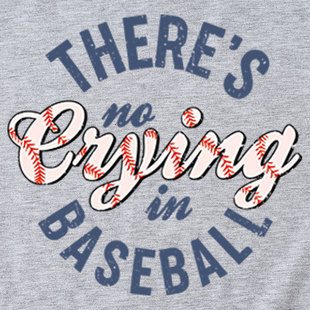 Amazon Мода с круглым вырезом Летние короткие рукава there's no crying in baseball свободная футболка для женщин