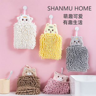 Chenille Cute Cartoon Children's Hand Towel Hanging Hair-free Absorbent Household Hand Towel Handkerchief Cross-border