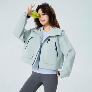 25 Women's Short Jacket Men's Outdoor Windproof Waterproof Lightweight Jacket Coat Hooded Couple's Spring and Autumn Mountaineering Suit