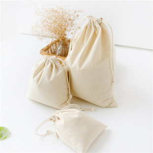 N185 wholesale cotton bag solid color beam storage bag diy drawstring bag home pocket
