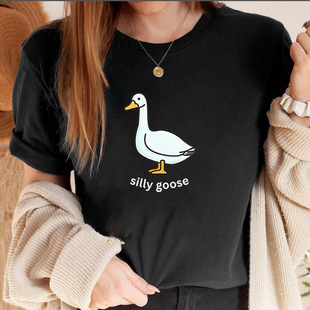 Silly Goose T-Shirt Cute Goose Short Sleeve Shirts Silly Goo