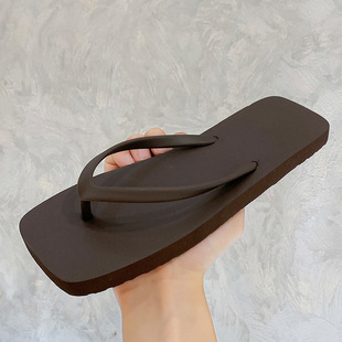 Flip-flops women's summer new non-slip outdoor wear solid color clip-on beach beach lovers men's sandals wholesale