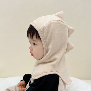 Autumn and Winter Baby Hat Scarf Integrated Pullover Cap for Boys and Girls Infant Scarf Warm Thickened Ear Protection Windproof