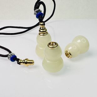 White jade gourd hollow bottle pendant simple men's and women's inlaid jewelry water bottle pot perfume bottle pendant wholesale