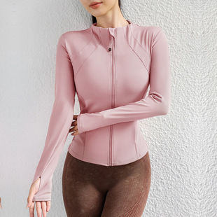 Women's Autumn Riding Zipper Sports Jacket Outer Wear Running Training Long-sleeved Slim-fit Fitness Top Cross-border