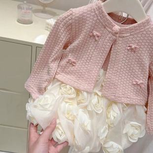 Girls Autumn Dress 2024 New Little Girl Children Baby dress Princess Two-piece Cake Stylish