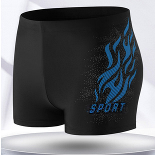 Factory direct swimming trunks flame men's boxer nylon fashion simple hot spring swimming trunks men's swimwear wholesale